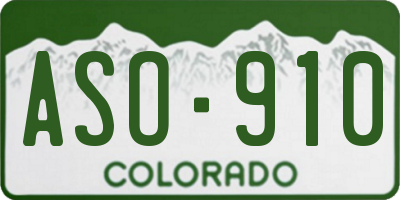 CO license plate ASO910