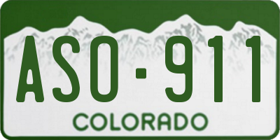 CO license plate ASO911