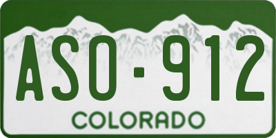 CO license plate ASO912