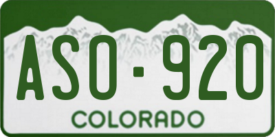 CO license plate ASO920