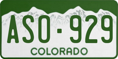 CO license plate ASO929