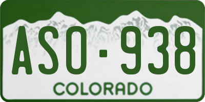 CO license plate ASO938
