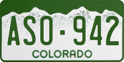 CO license plate ASO942