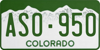 CO license plate ASO950