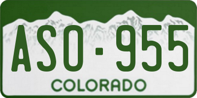 CO license plate ASO955