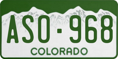 CO license plate ASO968