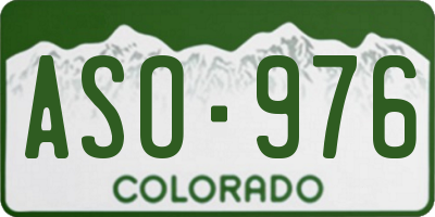CO license plate ASO976