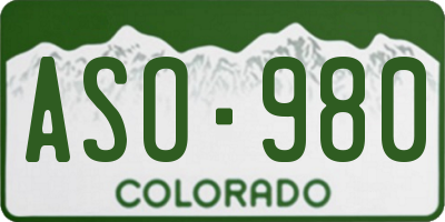 CO license plate ASO980