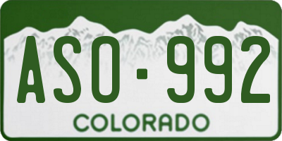 CO license plate ASO992