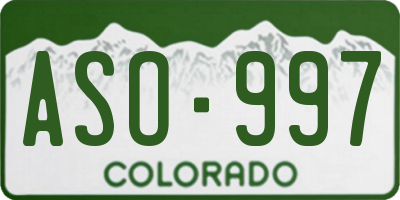 CO license plate ASO997