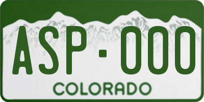 CO license plate ASP000