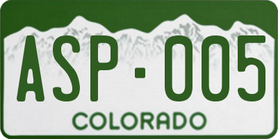 CO license plate ASP005