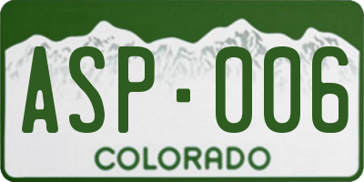 CO license plate ASP006