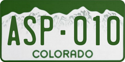 CO license plate ASP010