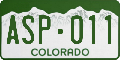 CO license plate ASP011