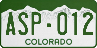 CO license plate ASP012