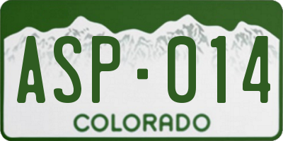 CO license plate ASP014