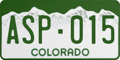 CO license plate ASP015