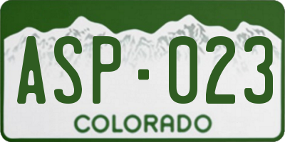 CO license plate ASP023