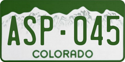 CO license plate ASP045