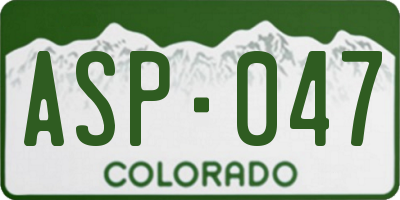 CO license plate ASP047