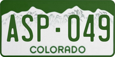 CO license plate ASP049