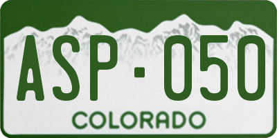 CO license plate ASP050