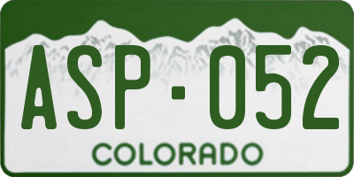 CO license plate ASP052