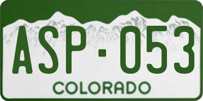 CO license plate ASP053