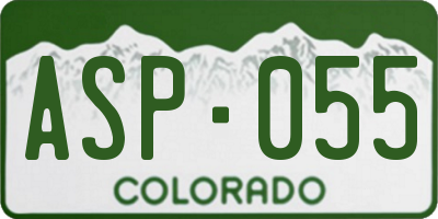 CO license plate ASP055