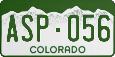CO license plate ASP056