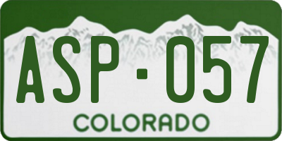 CO license plate ASP057