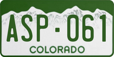 CO license plate ASP061
