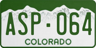 CO license plate ASP064
