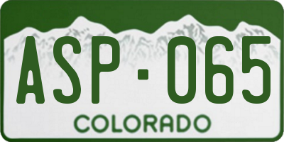CO license plate ASP065