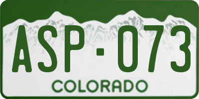 CO license plate ASP073