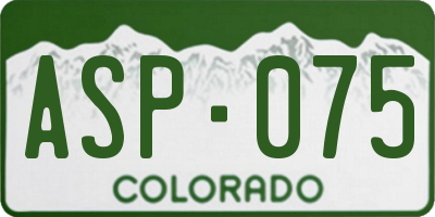 CO license plate ASP075