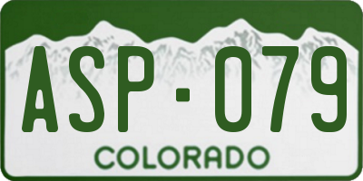 CO license plate ASP079