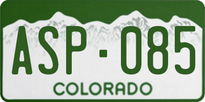 CO license plate ASP085