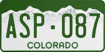 CO license plate ASP087