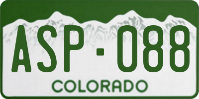 CO license plate ASP088