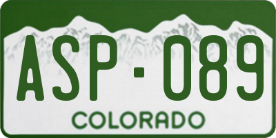 CO license plate ASP089