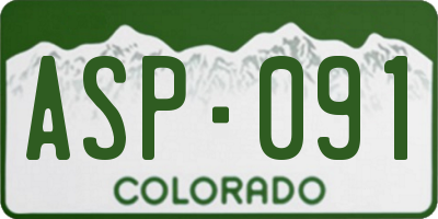 CO license plate ASP091
