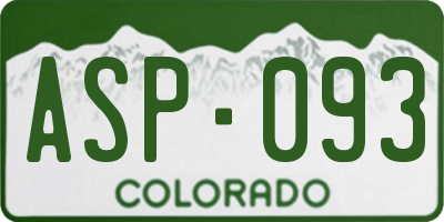 CO license plate ASP093