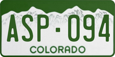 CO license plate ASP094