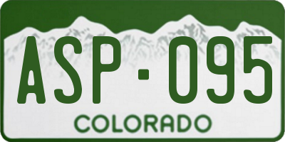 CO license plate ASP095