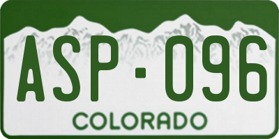 CO license plate ASP096