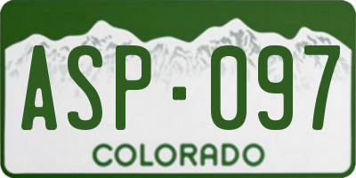 CO license plate ASP097
