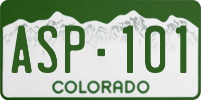 CO license plate ASP101