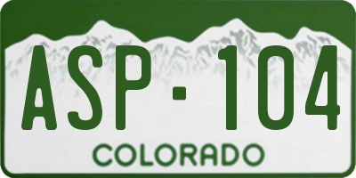 CO license plate ASP104
